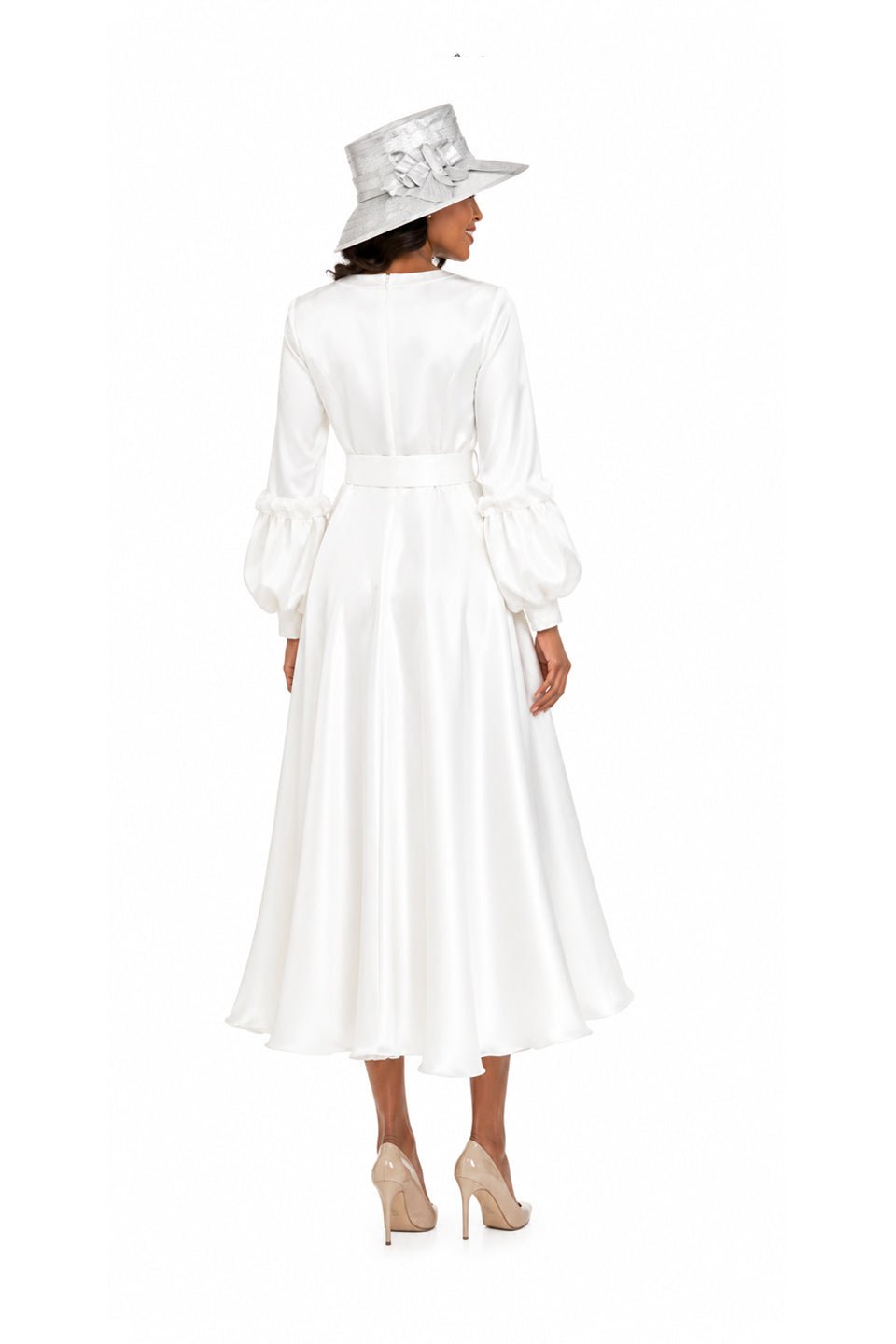 Belted A-line Dress w/ Beaded Embroidery - Especially Yours