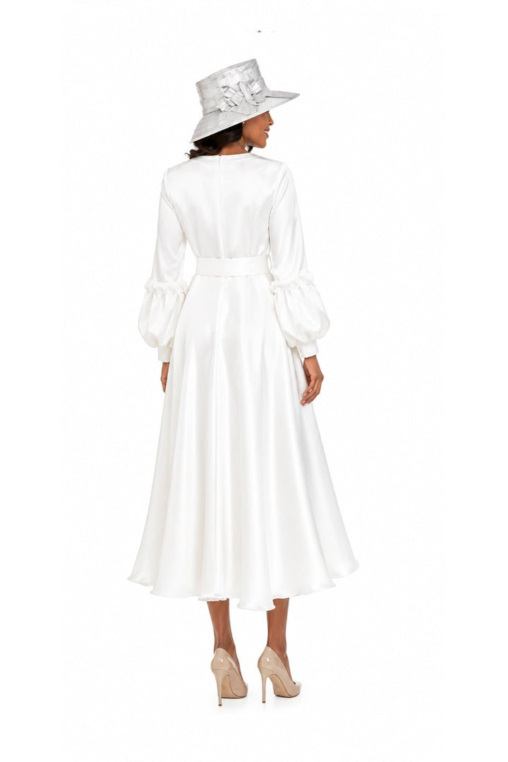 Belted A-line Dress w/ Beaded Embroidery - Especially Yours