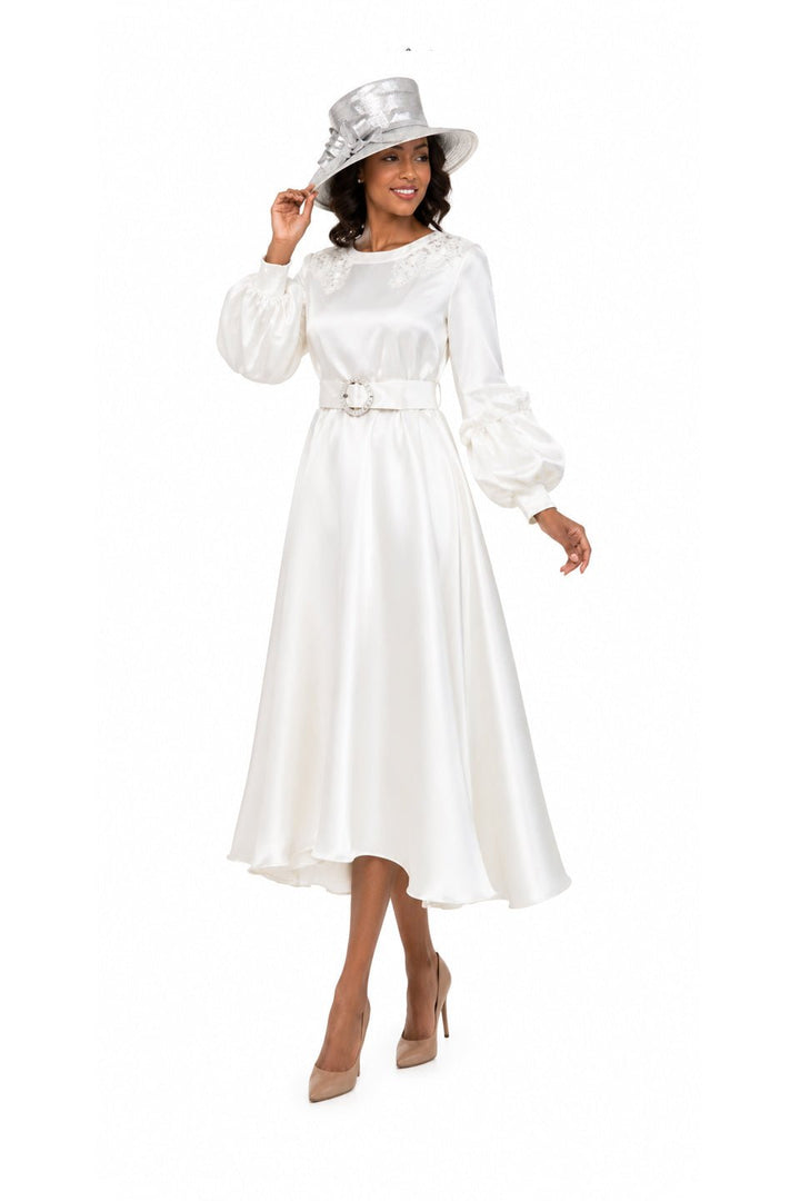Belted A-line Dress w/ Beaded Embroidery - Especially Yours