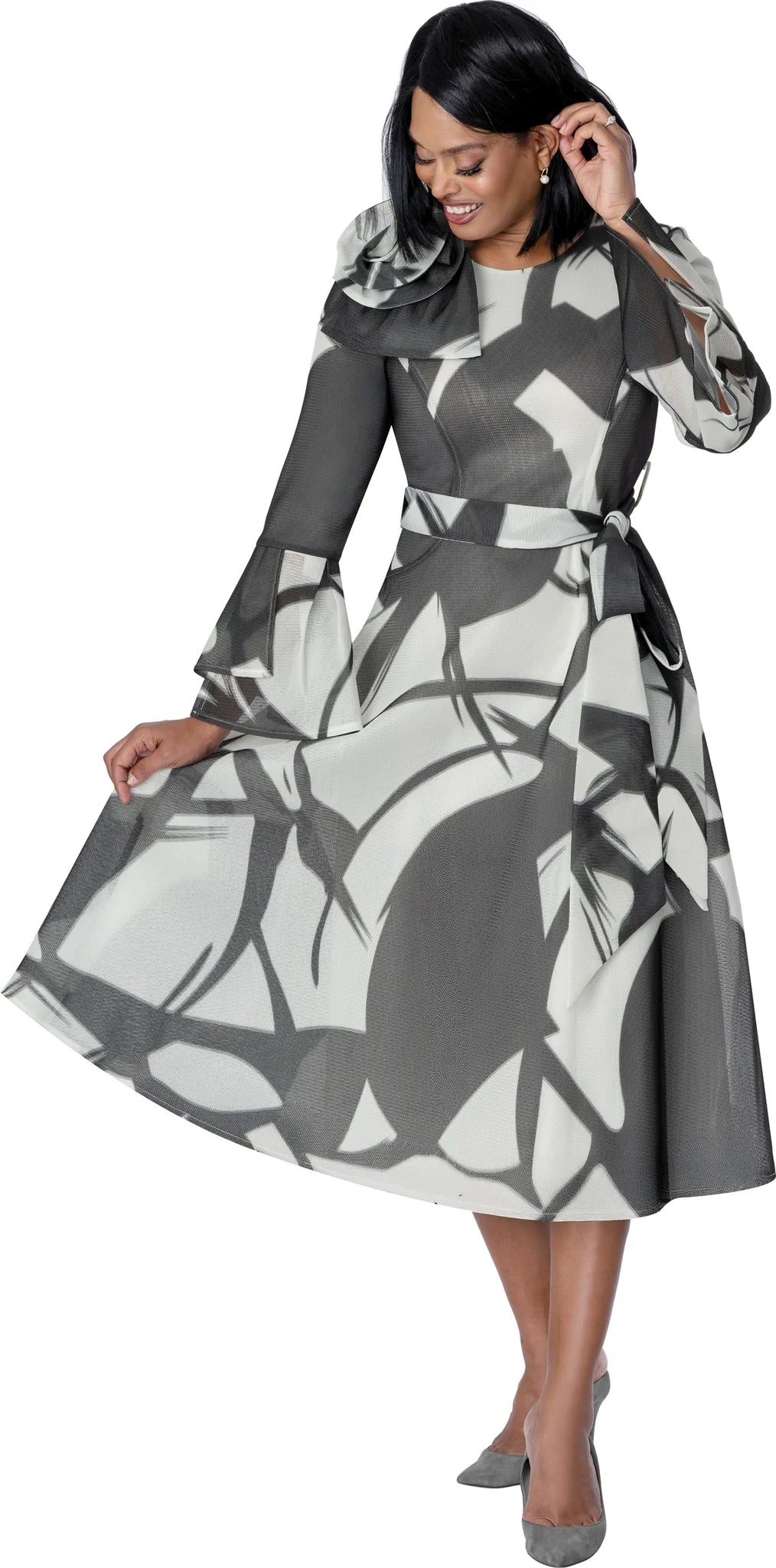 1pc Novelty Womens Church Dress With 3D Shoulder Adornment DN100721 - Especially Yours