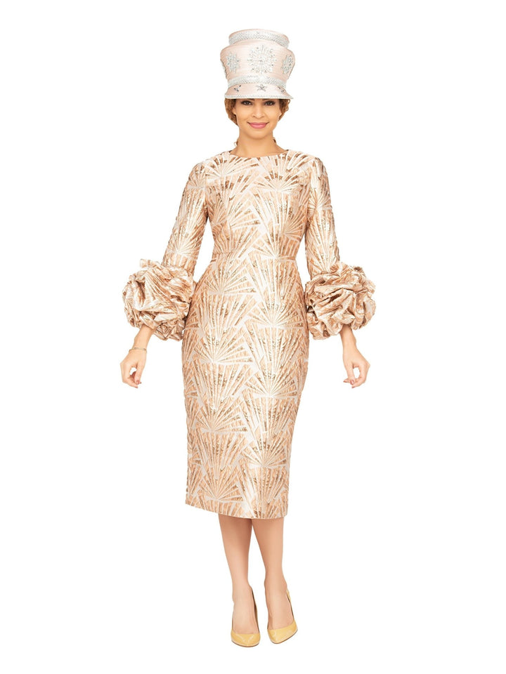 Brocade Shift Drs w/ Exaggerated Balloon Cuffs - Especially Yours