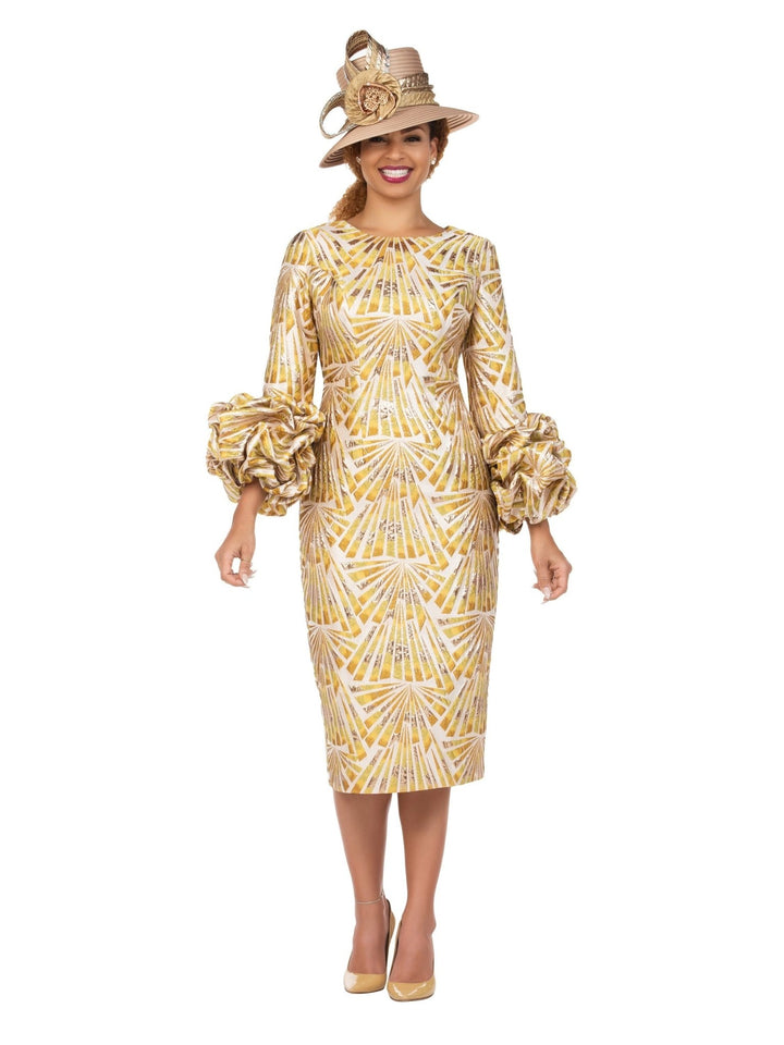 Brocade Shift Drs w/ Exaggerated Balloon Cuffs - Especially Yours