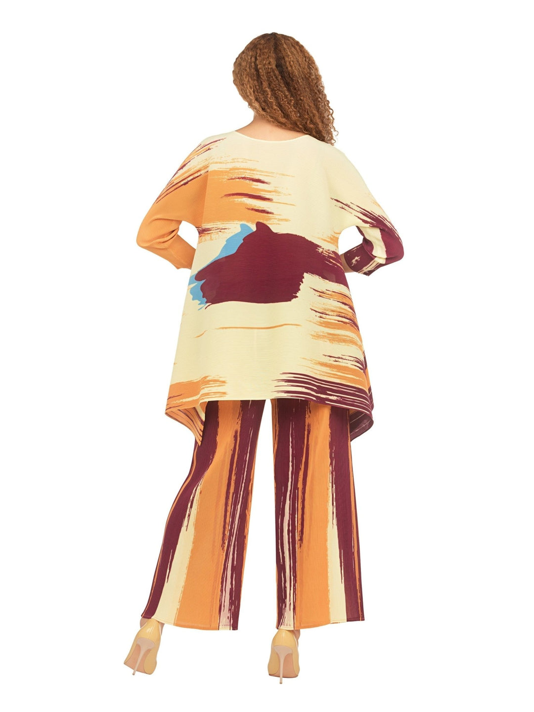 2pc Multi Print Pants Set with Pleats - Especially Yours