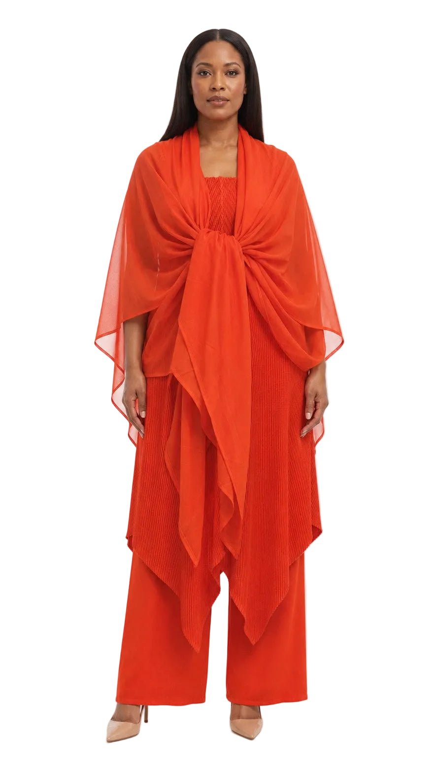 Pleated Asymmetrical Tunic 3pc Wide Leg Pant Set - Especially Yours