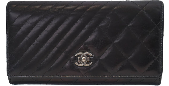Chanel Black Quilted Leather Wallet