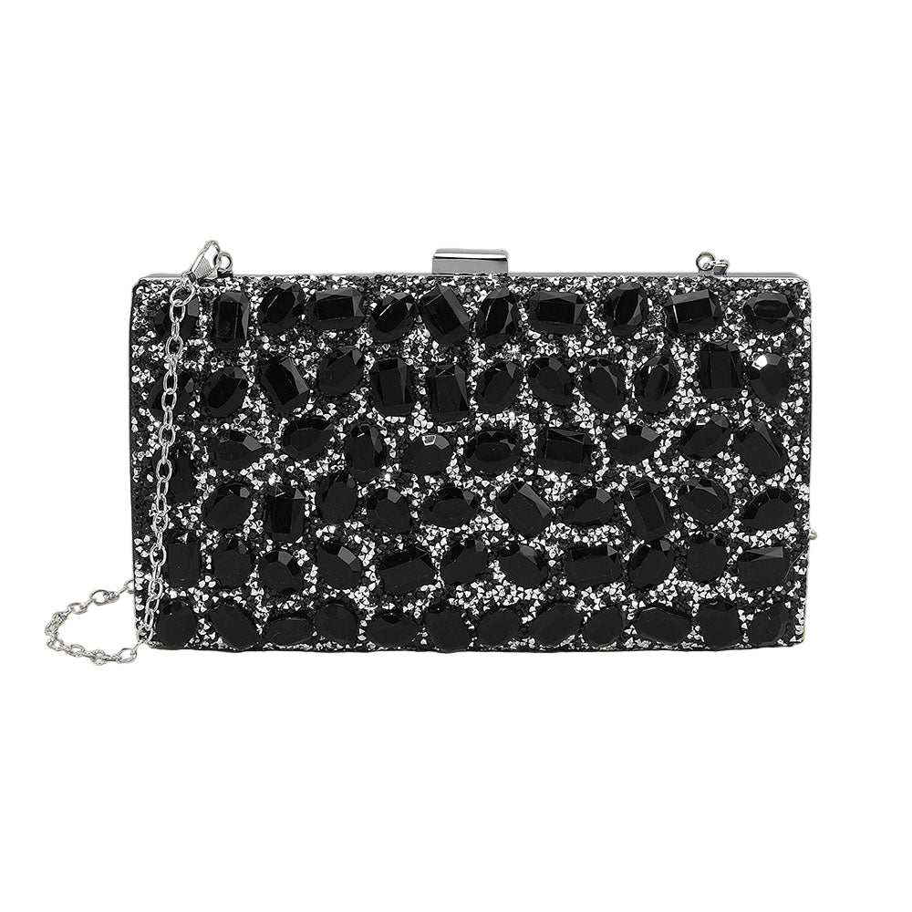 Faceted Stone Embellished Evening Clutch Bag - Especially Yours