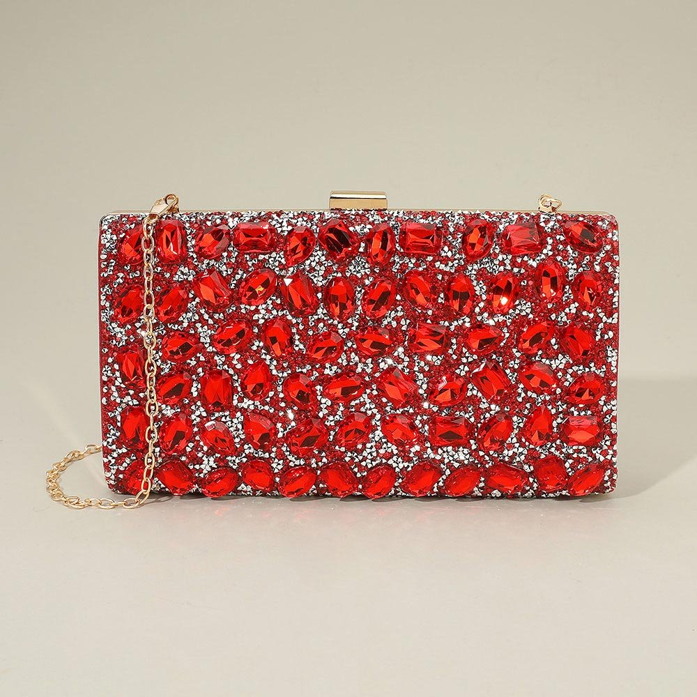 Faceted Stone Embellished Evening Clutch Bag - Especially Yours