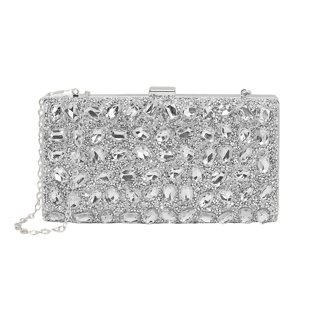 Faceted Stone Embellished Evening Clutch Bag - Especially Yours