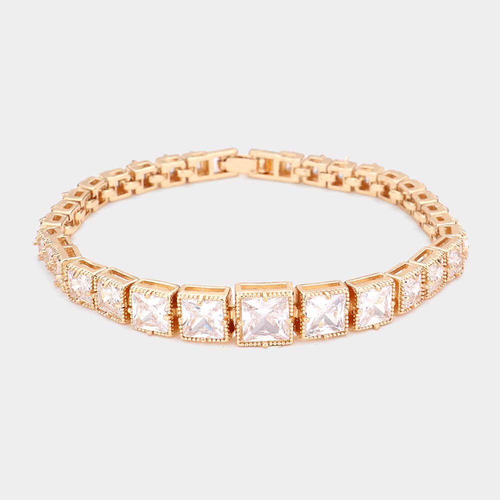 CZ Square Cluster Evening Bracelet - Especially Yours