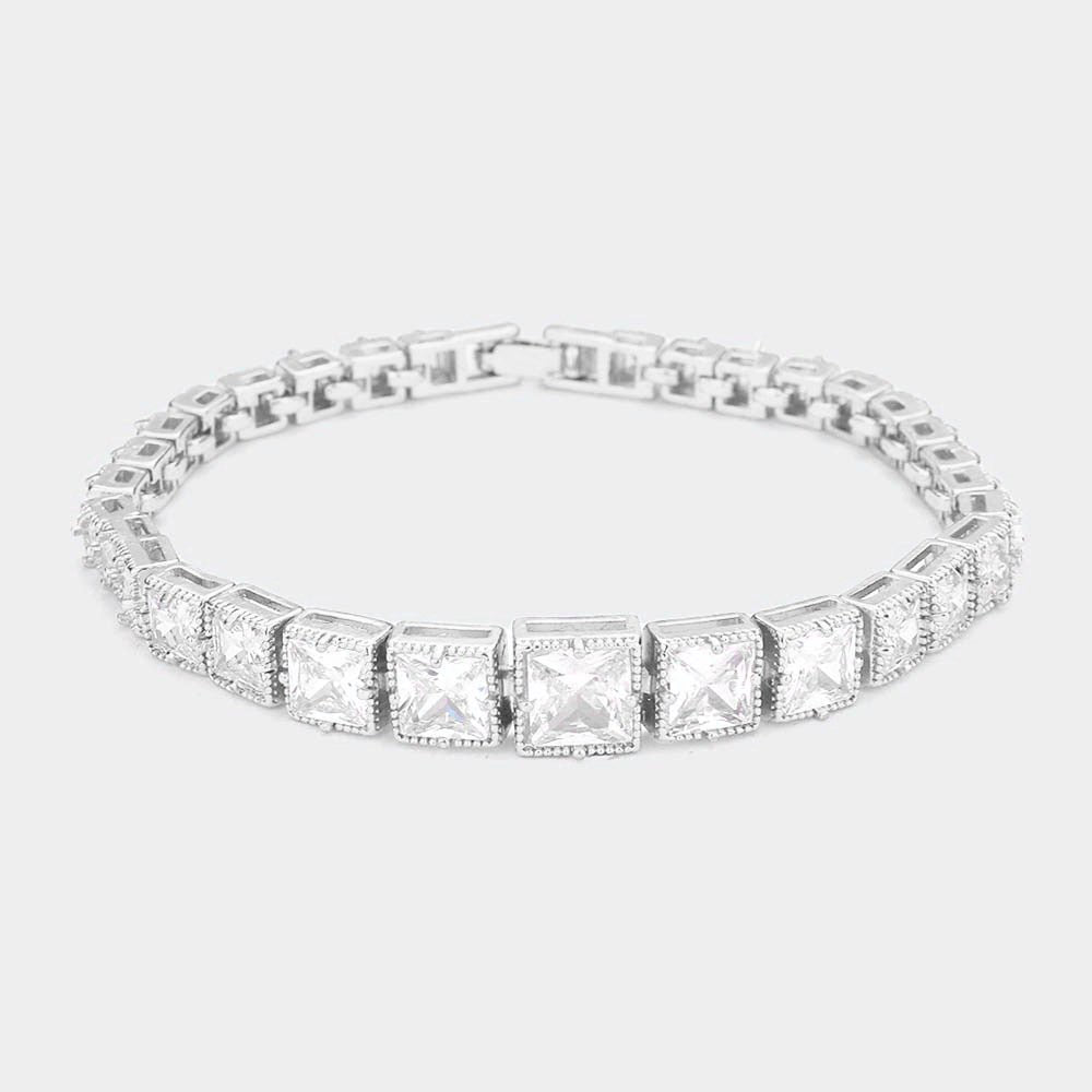 CZ Square Cluster Evening Bracelet - Especially Yours