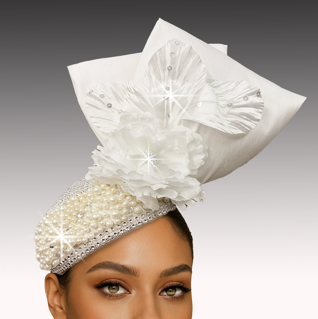 Oslo Pearl Shantung Fascinator Church Hat - Whittall & Shon - Especially Yours
