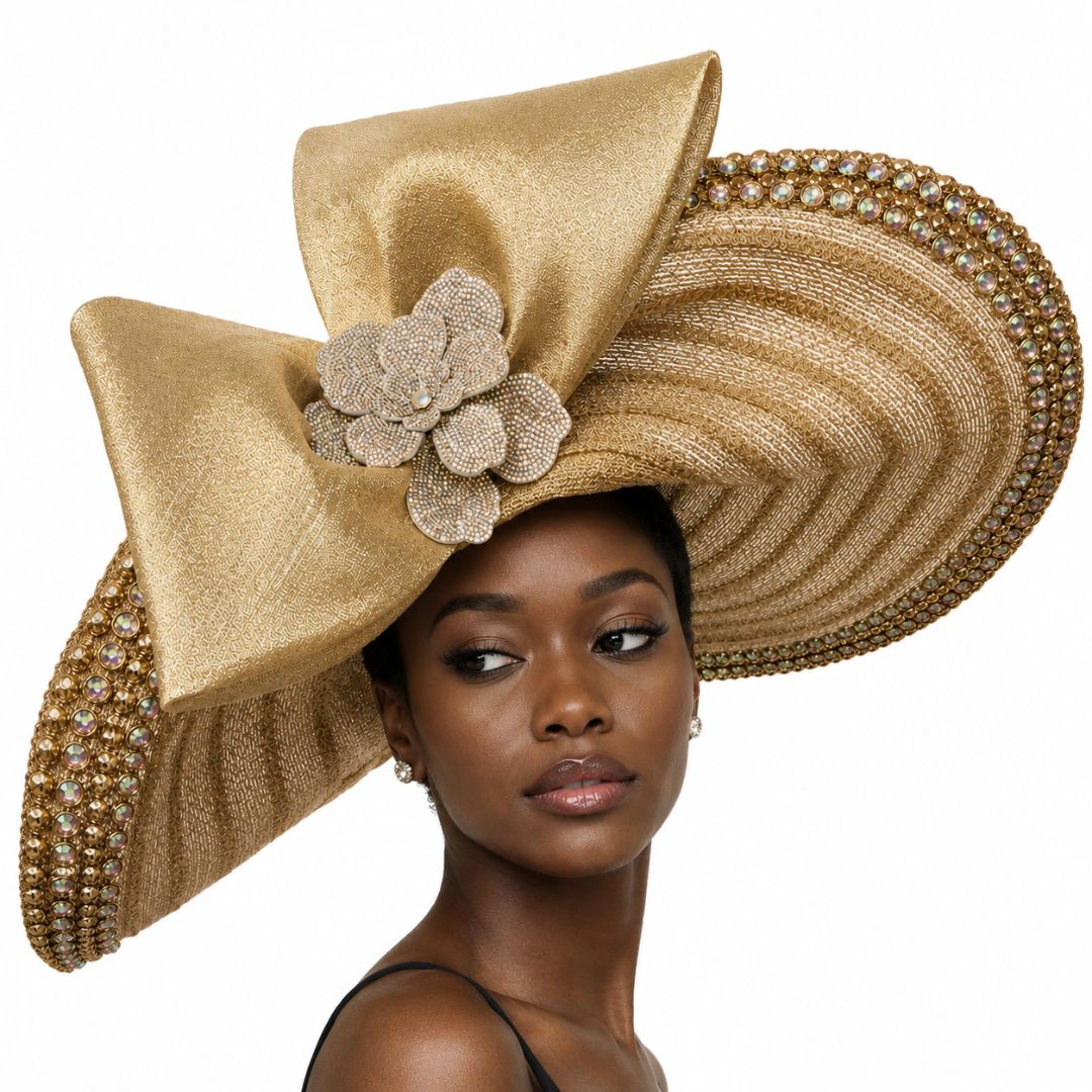 Paige GOLD Wide Brim Hat – Whittall Shon Church Hats