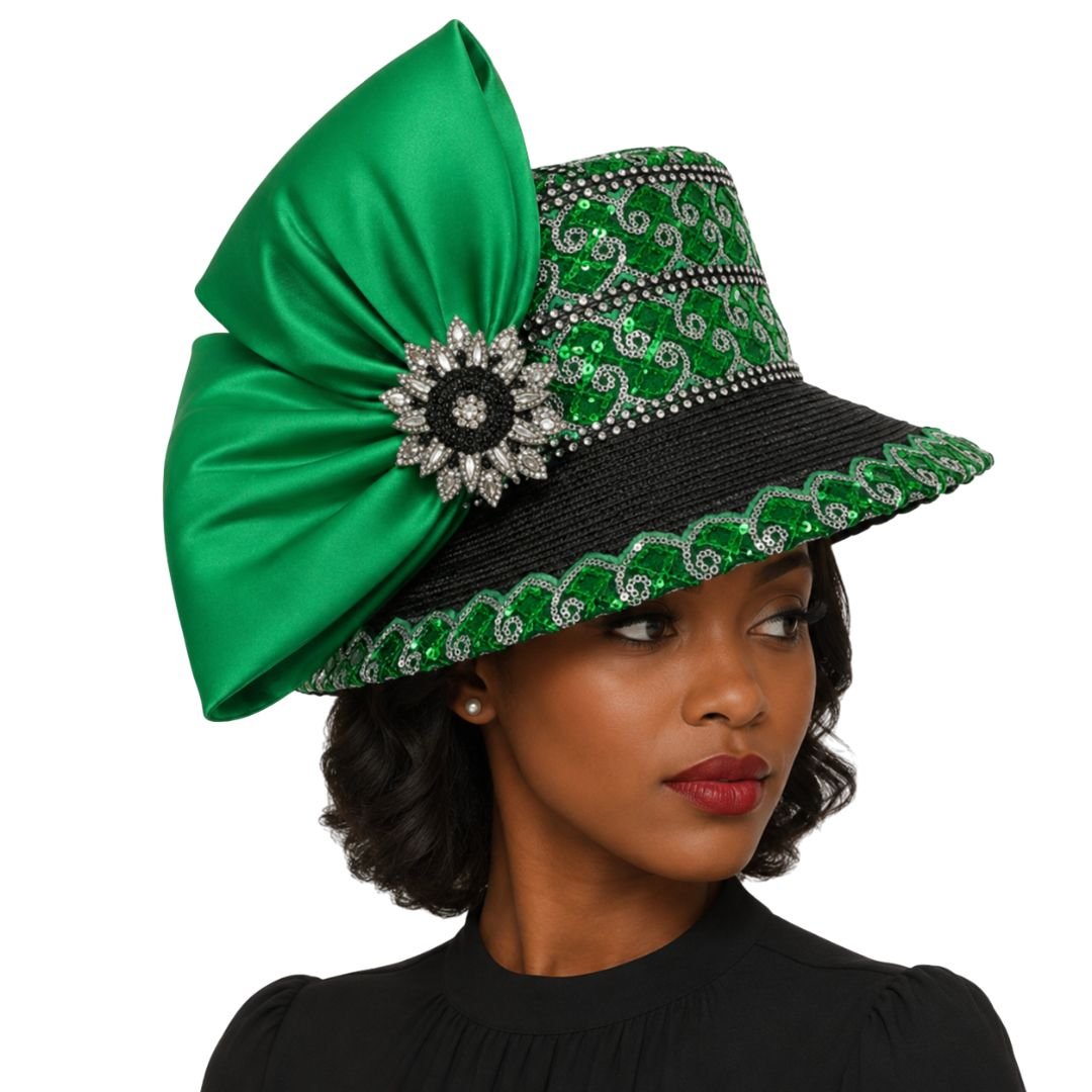 Bijoux Sequin Bow Church Hat by Whittall & Shon - Especially Yours