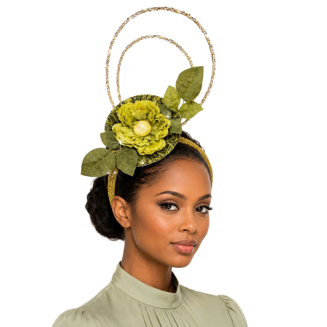 Mint Julep Rhinestone Halo Fascinator Church Hat - Whittall & Shon