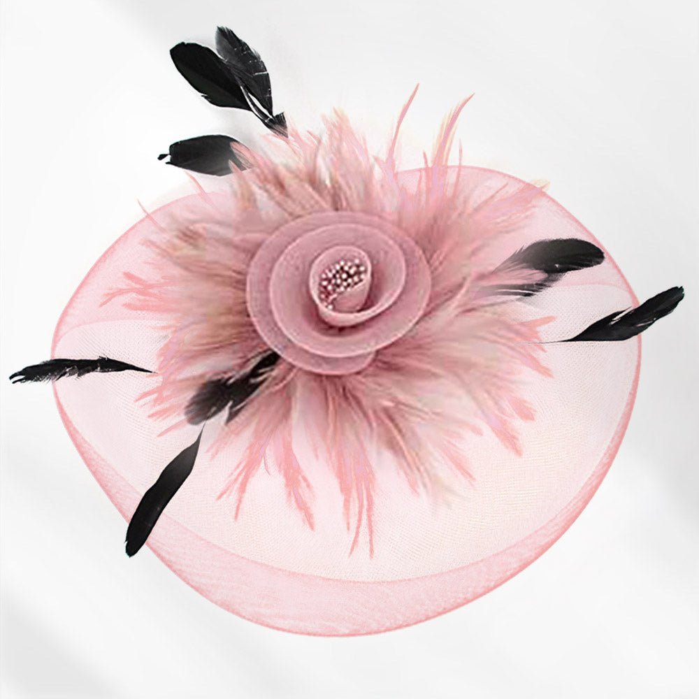 Feather Pearl Cluster Mesh Flower Fascinator / Headband - Especially Yours