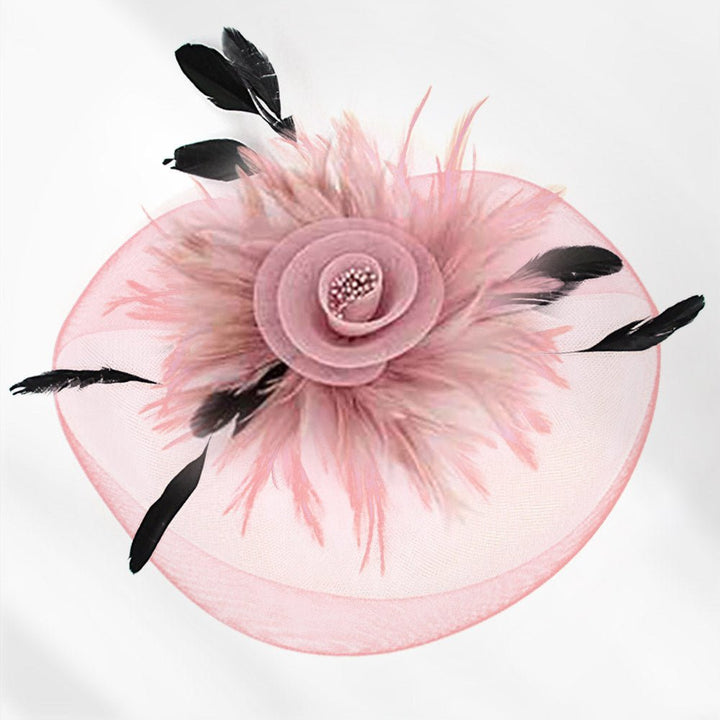 Feather Pearl Cluster Mesh Flower Fascinator / Headband - Especially Yours