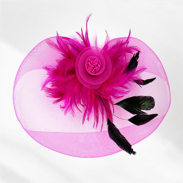 Feather Pearl Cluster Mesh Flower Fascinator / Headband - Especially Yours