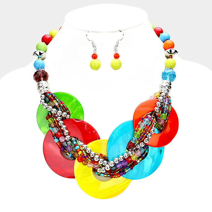 Marbled Round Link Necklace - Especially Yours