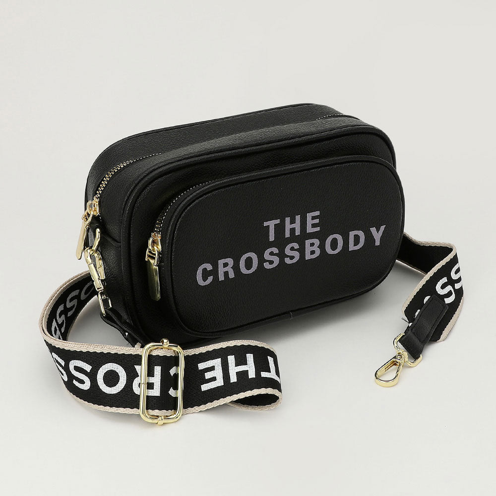 Faux Pebbled Leather Structured Crossbody Bag FSB0017