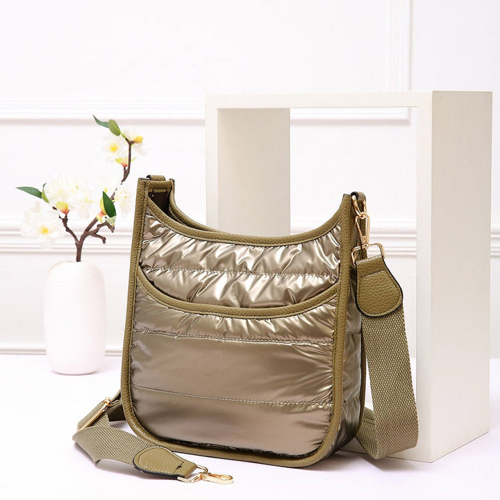 Solid Quilted Shiny Puffer Mini Crossbody Bag - Especially Yours