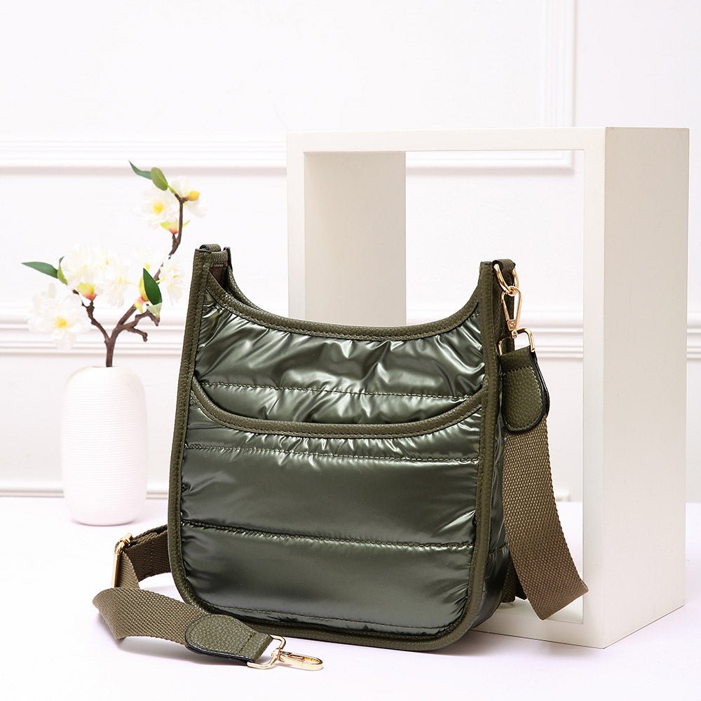 Solid Quilted Shiny Puffer Mini Crossbody Bag - Especially Yours