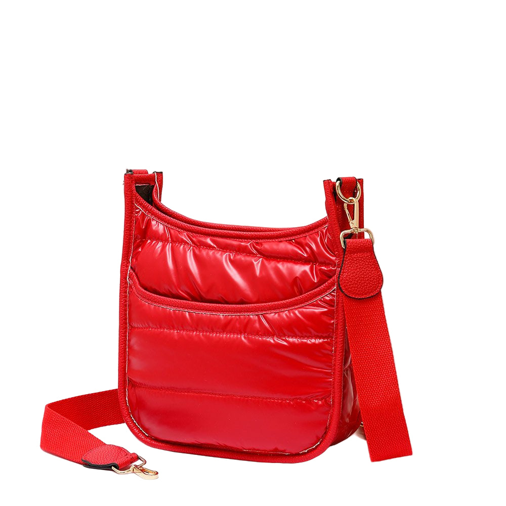Solid Quilted Shiny Puffer Mini Crossbody Bag - Especially Yours