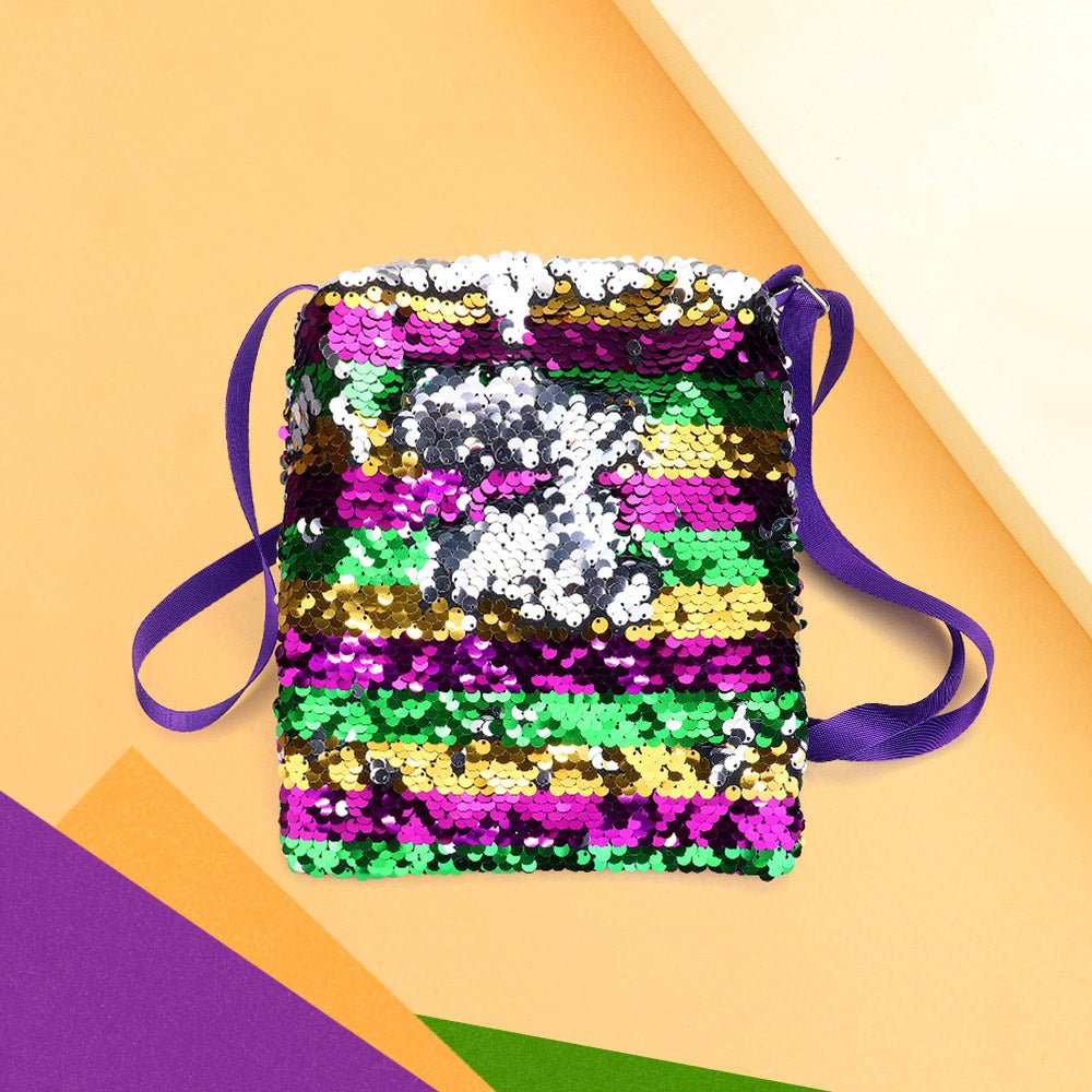 Mardi Gras Sequin Stripe Rectangle Crossbody Bag - Especially Yours