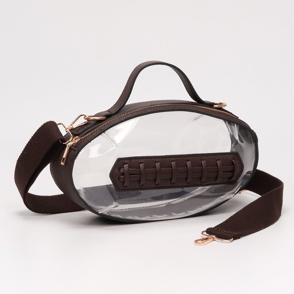 Football Shaped Transparent Crossbody Bag - Especially Yours