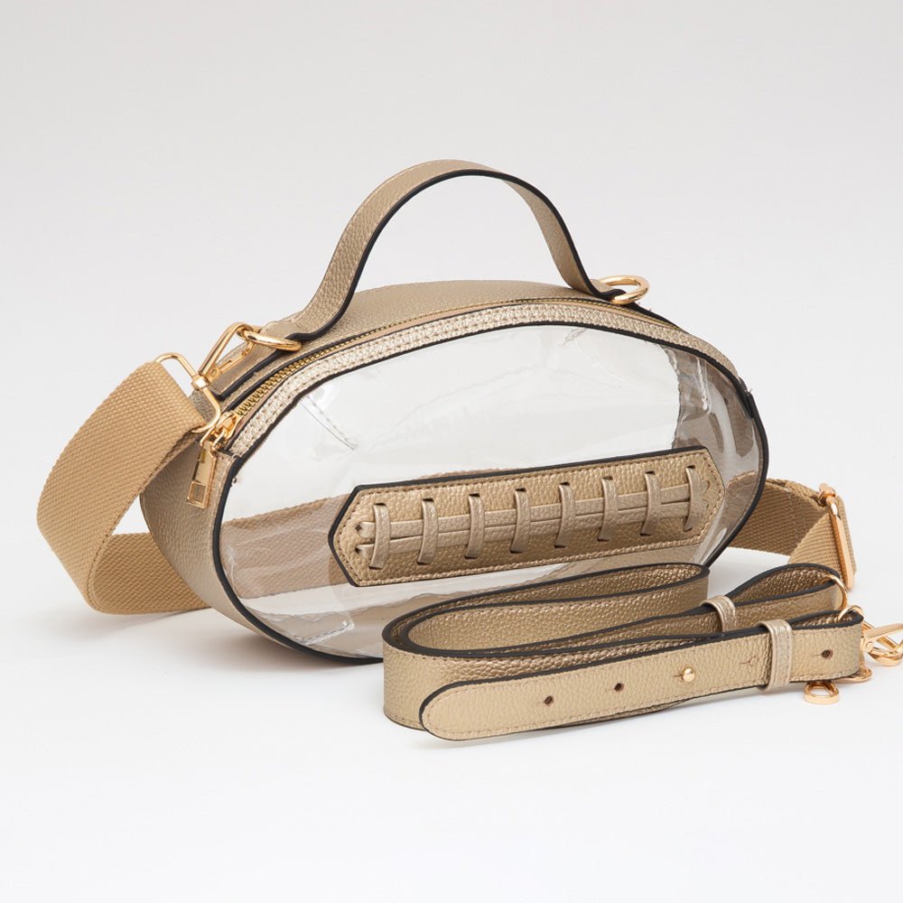 Football Shaped Transparent Crossbody Bag - Especially Yours