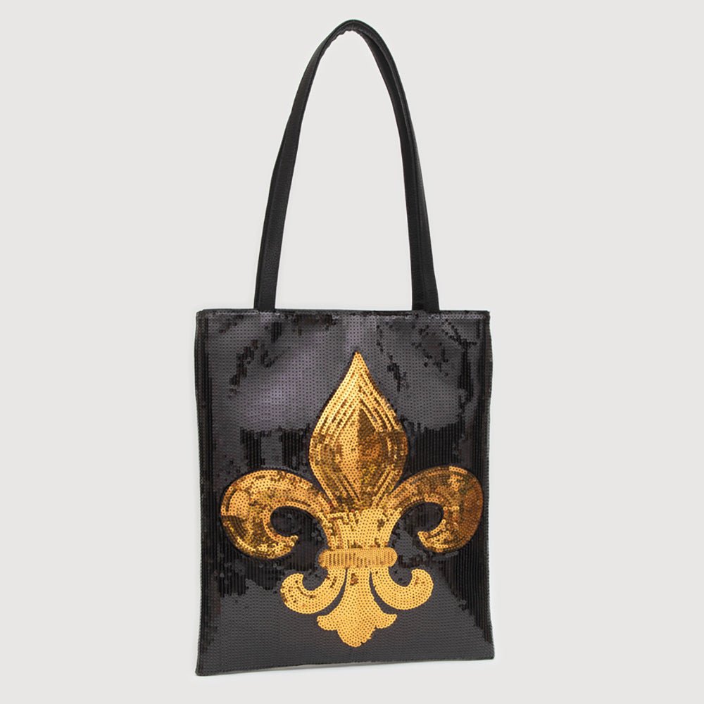 Fleur de Lis Sequin Front Tote Bag - Especially Yours