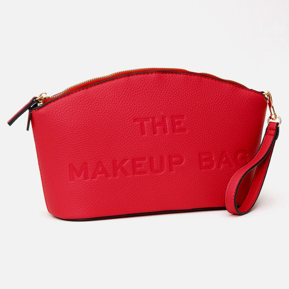 Faux Leather THE MAKE UP BAG Message Pouch Bag Beauty Organizer Bag - Especially Yours