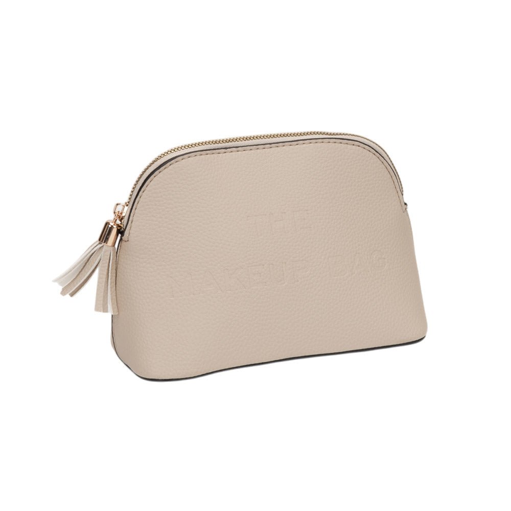 Faux Leather Tassel Zip Around Makeup Pouch Bag - Especially Yours