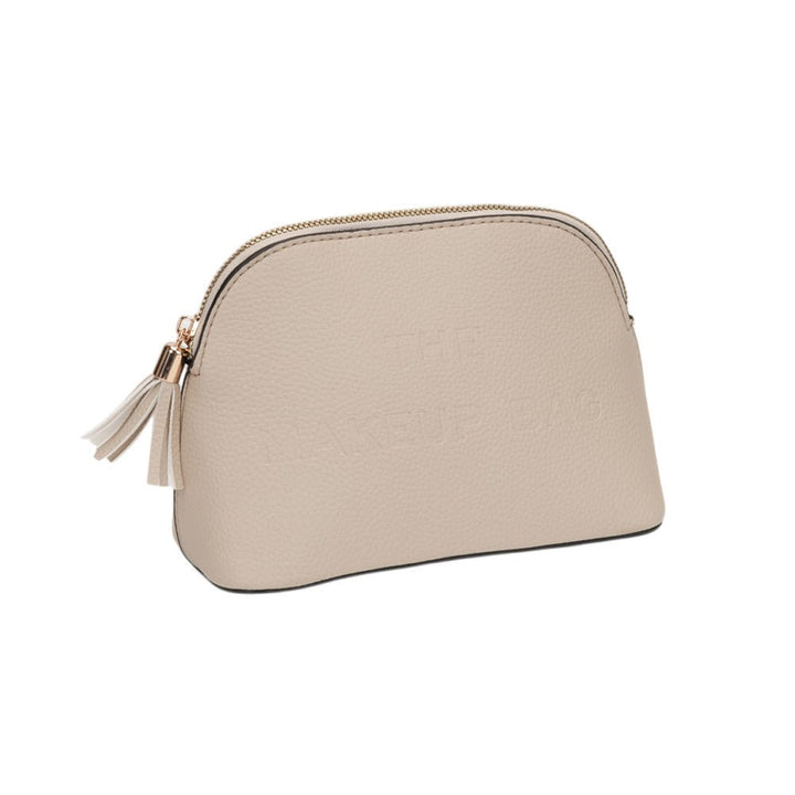 Faux Leather Tassel Zip Around Makeup Pouch Bag - Especially Yours