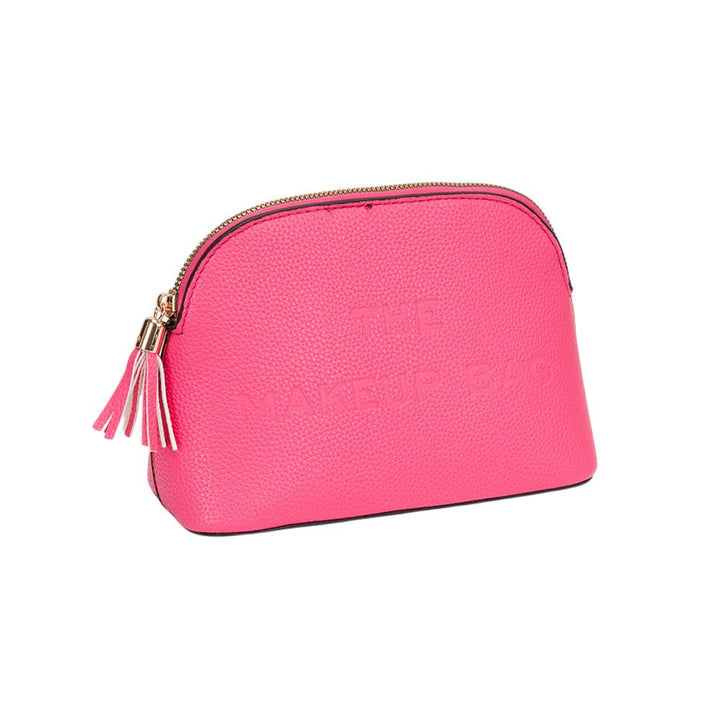 Faux Leather Tassel Zip Around Makeup Pouch Bag - Especially Yours
