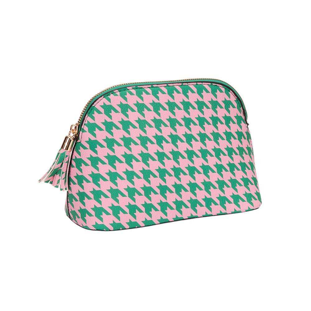 Faux Leather Tassel Zip Around Makeup Pouch Bag - Especially Yours