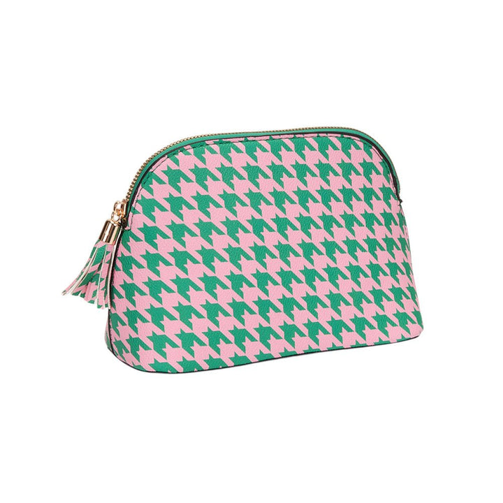 Faux Leather Tassel Zip Around Makeup Pouch Bag - Especially Yours