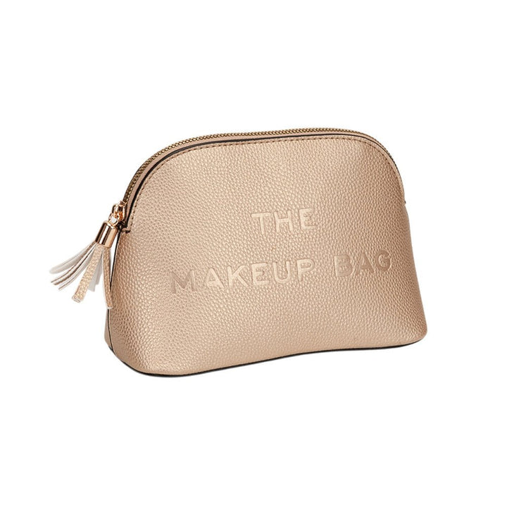 Faux Leather Tassel Zip Around Makeup Pouch Bag - Especially Yours