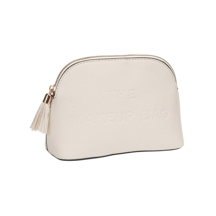 Faux Leather Tassel Zip Around Makeup Pouch Bag - Especially Yours