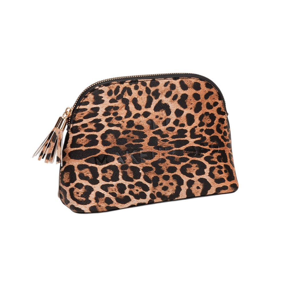 Faux Leather Tassel Zip Around Makeup Pouch Bag - Especially Yours