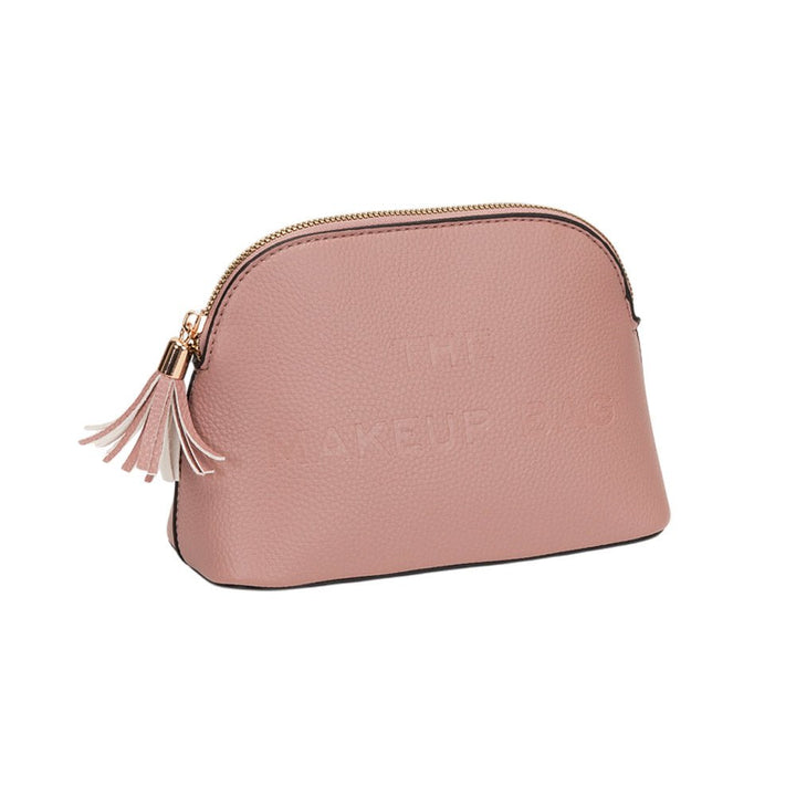 Faux Leather Tassel Zip Around Makeup Pouch Bag - Especially Yours