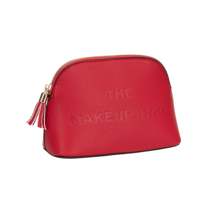 Faux Leather Tassel Zip Around Makeup Pouch Bag - Especially Yours