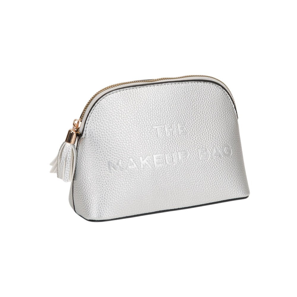 Faux Leather Tassel Zip Around Makeup Pouch Bag - Especially Yours