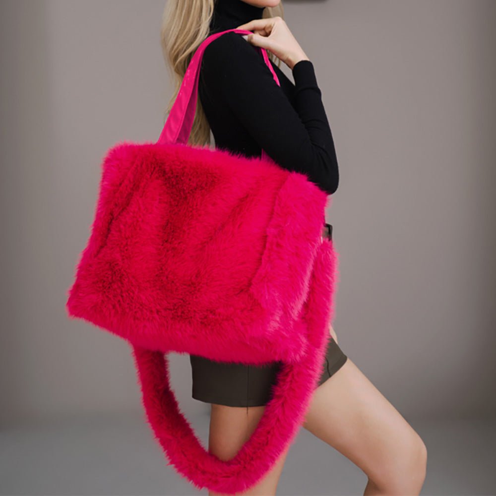 Fluffy Faux Fur Oversized Tote Bag Handbag - Especially Yours