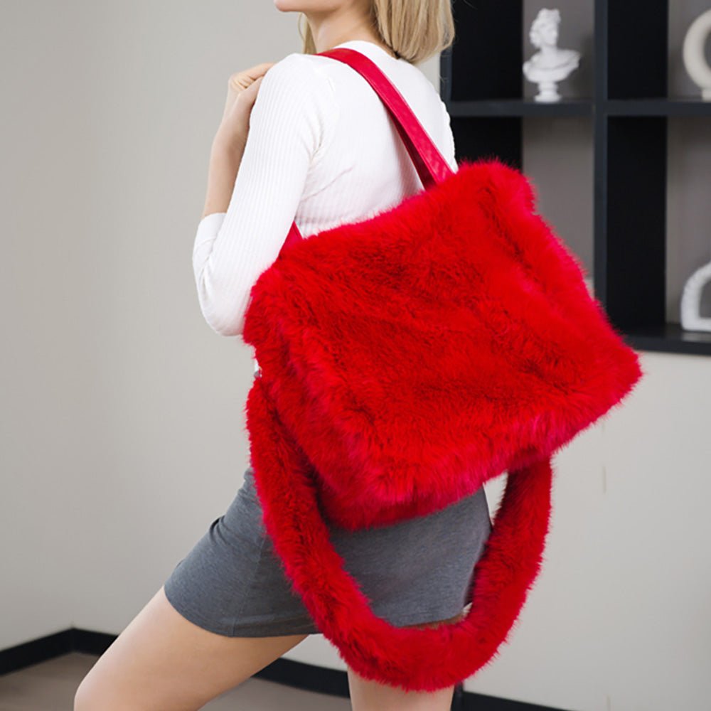 Fluffy Faux Fur Oversized Tote Bag Handbag - Especially Yours