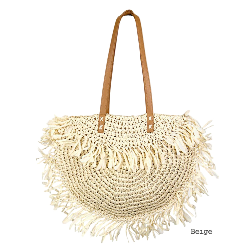 Round Straw Fringe Bag - Especially Yours