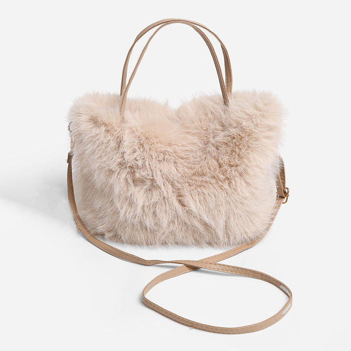 Solid Faux Fur Mini Handbag Crossbody Bag - Especially Yours