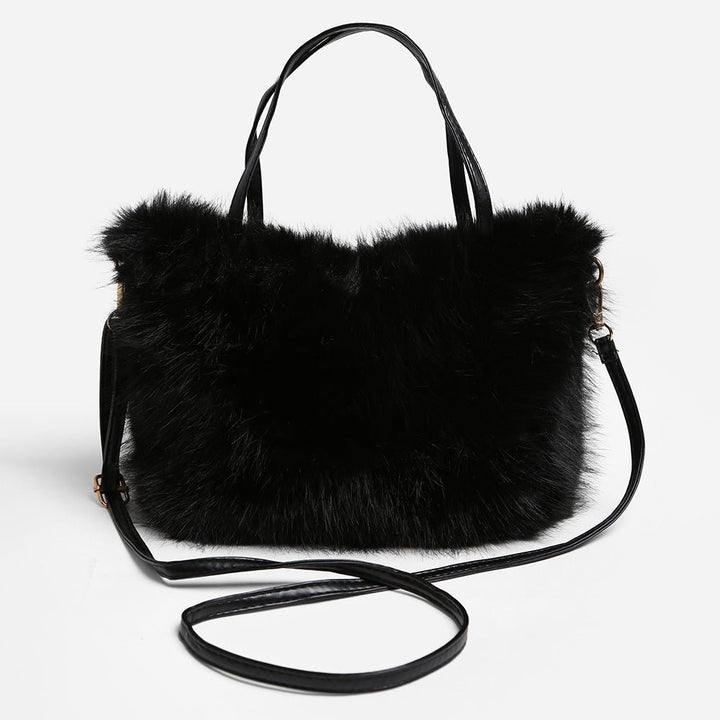 Solid Faux Fur Mini Handbag Crossbody Bag - Especially Yours