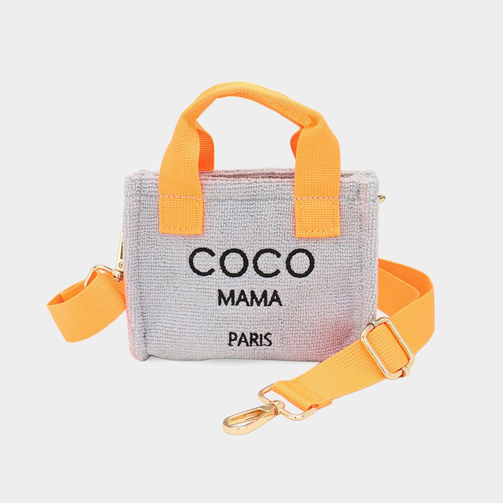 COCO MAMA Message Pointed Terry Cloth Mini Tote Bag / Crossbody Bag - Especially Yours