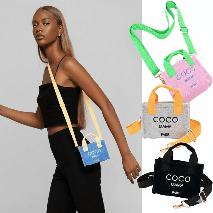 COCO MAMA Message Pointed Terry Cloth Mini Tote Bag / Crossbody Bag - Especially Yours