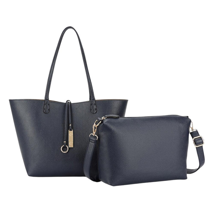 2PCS - Faux Leather Reversible Tote Crossbody Handbag Set - Especially Yours